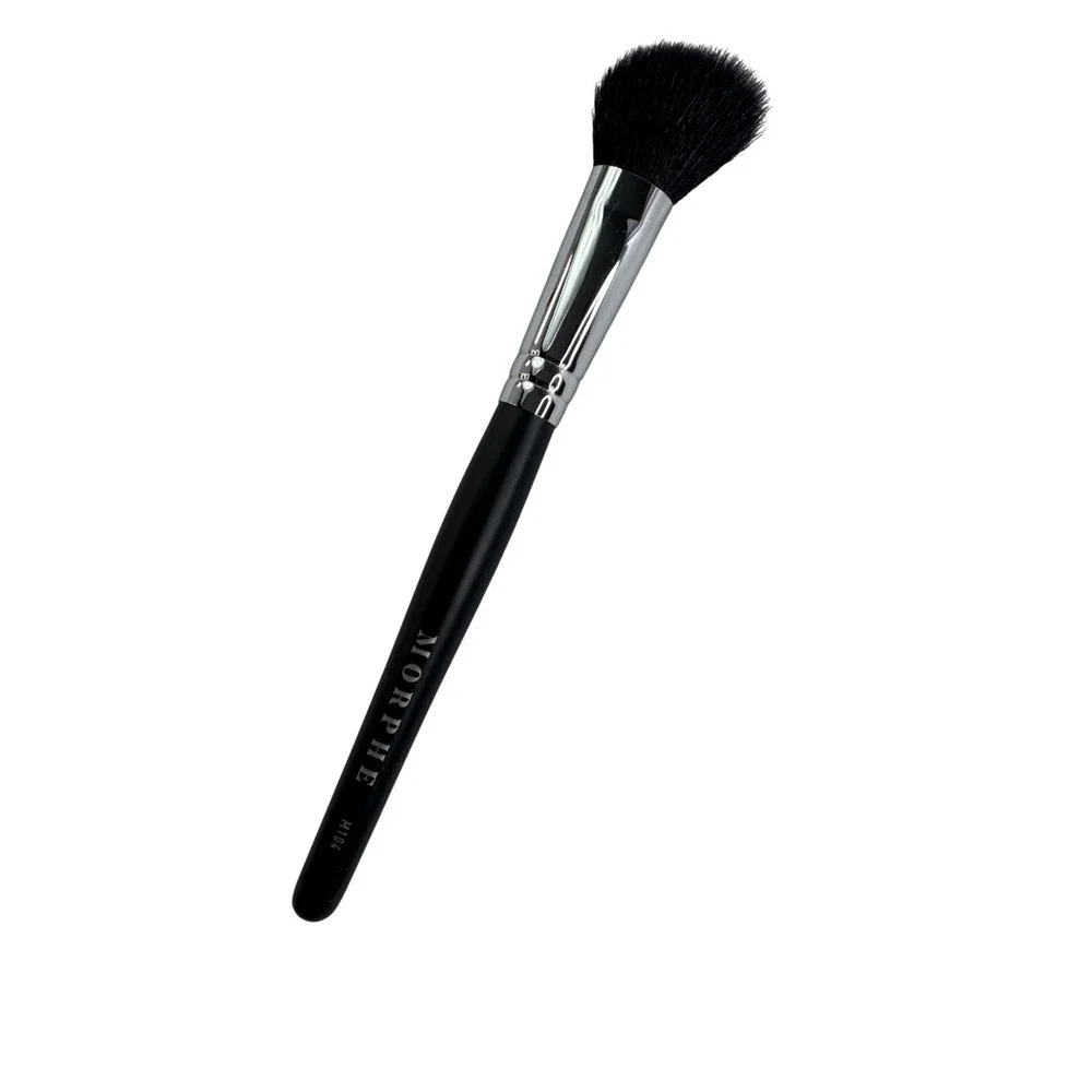 Morphe M104 Angled Contour Makeup Brush Black Silver Synthetic Bristles